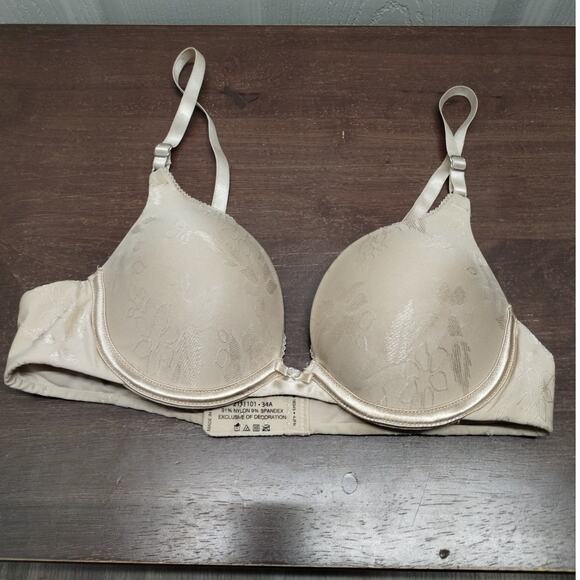 Vanity Fair Women's Size 34A Beige Floral Underwire Padded Adjustable Strap Bra - Picture 1 of 6